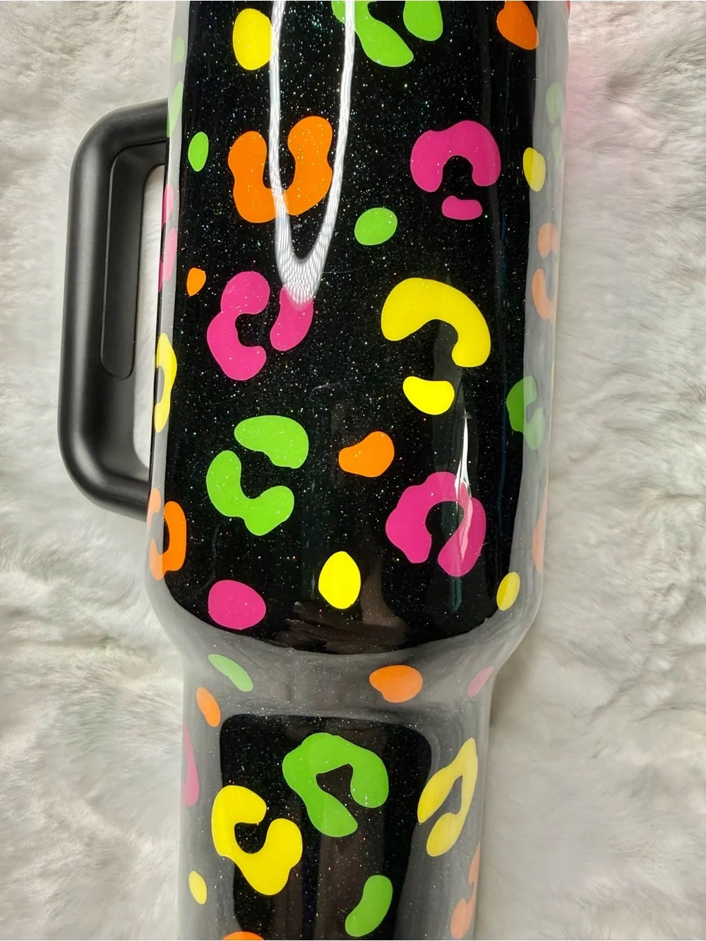 Custom Neon Leopard Stanley Tumbler 40oz